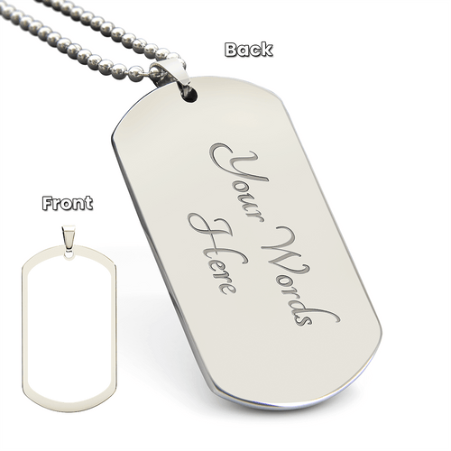 Non-Message Card Engraved Dog Tag Necklace