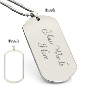 Non-Message Card Engraved Dog Tag Necklace