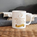 White and  Gold Ceramic Mug