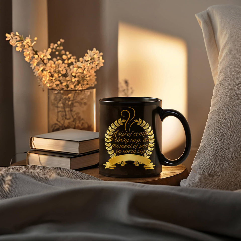 Black  and Gold Ceramic Mug