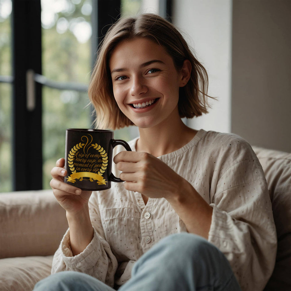 Black  and Gold Ceramic Mug