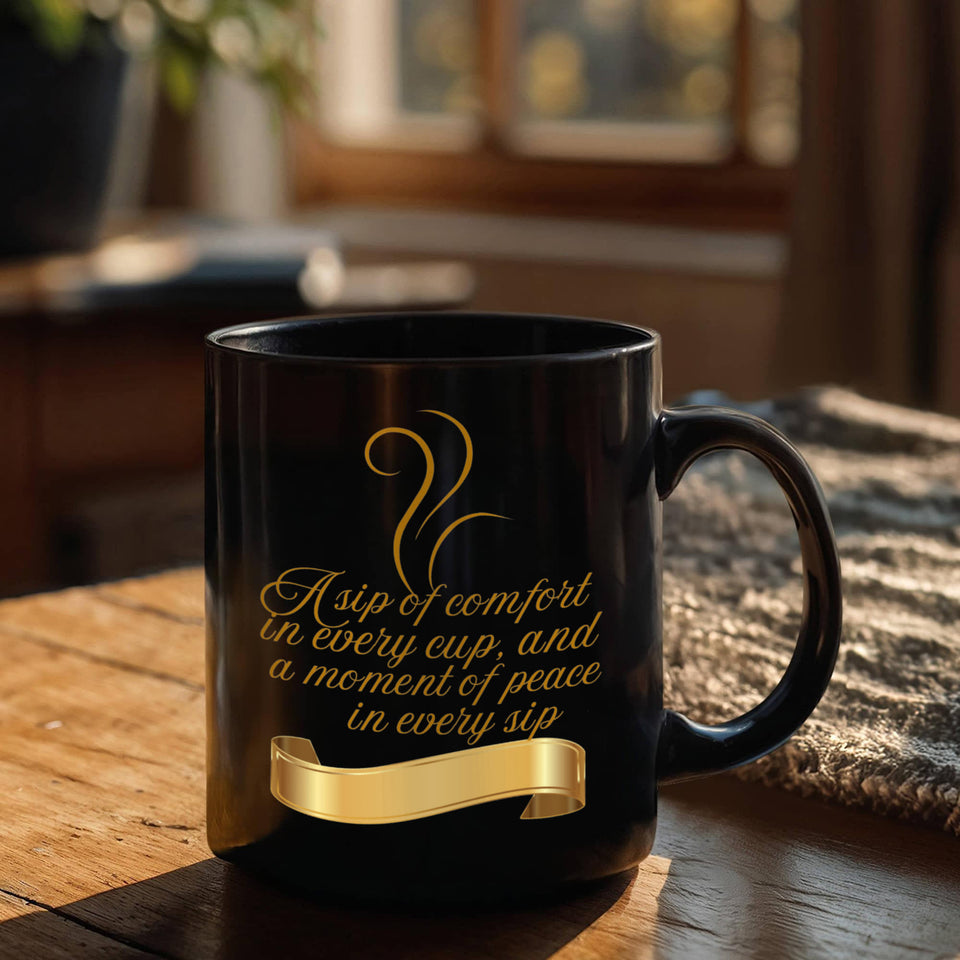 Black  and Gold Royal Ceramic Mug