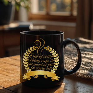 Black  and Gold Ceramic Mug