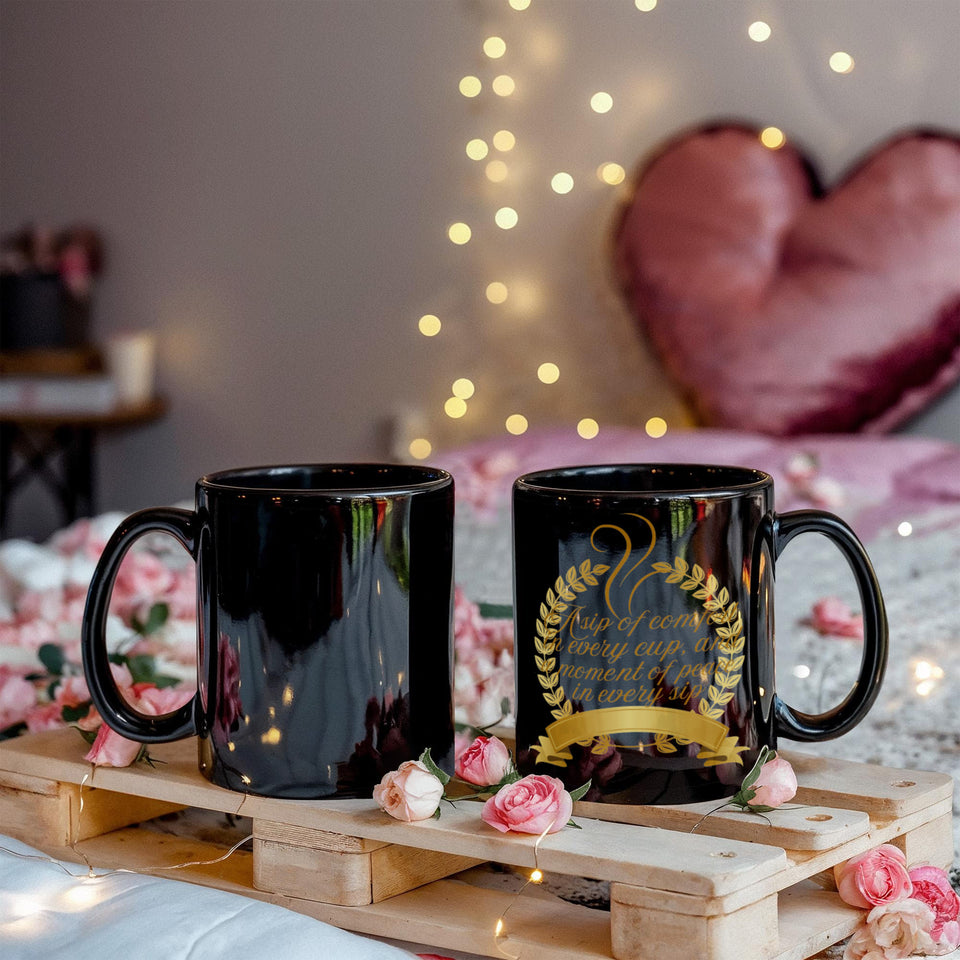 Black  and Gold Ceramic Mug
